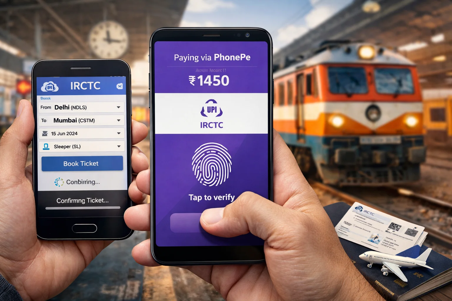 IRCTC Ticket Booking in 2 Seconds: PhonePe Biometric Payment Fast Trick