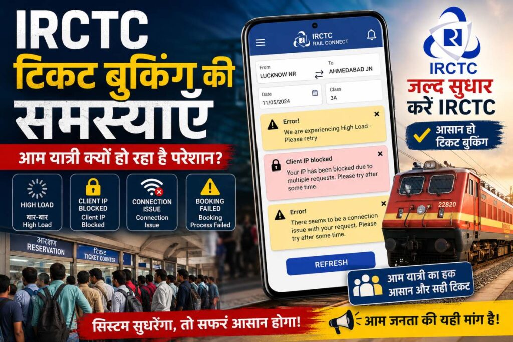 IRCTC Tatkal Ticket Booking Problem 2026: High Load, Client IP Blocked & Server Errors