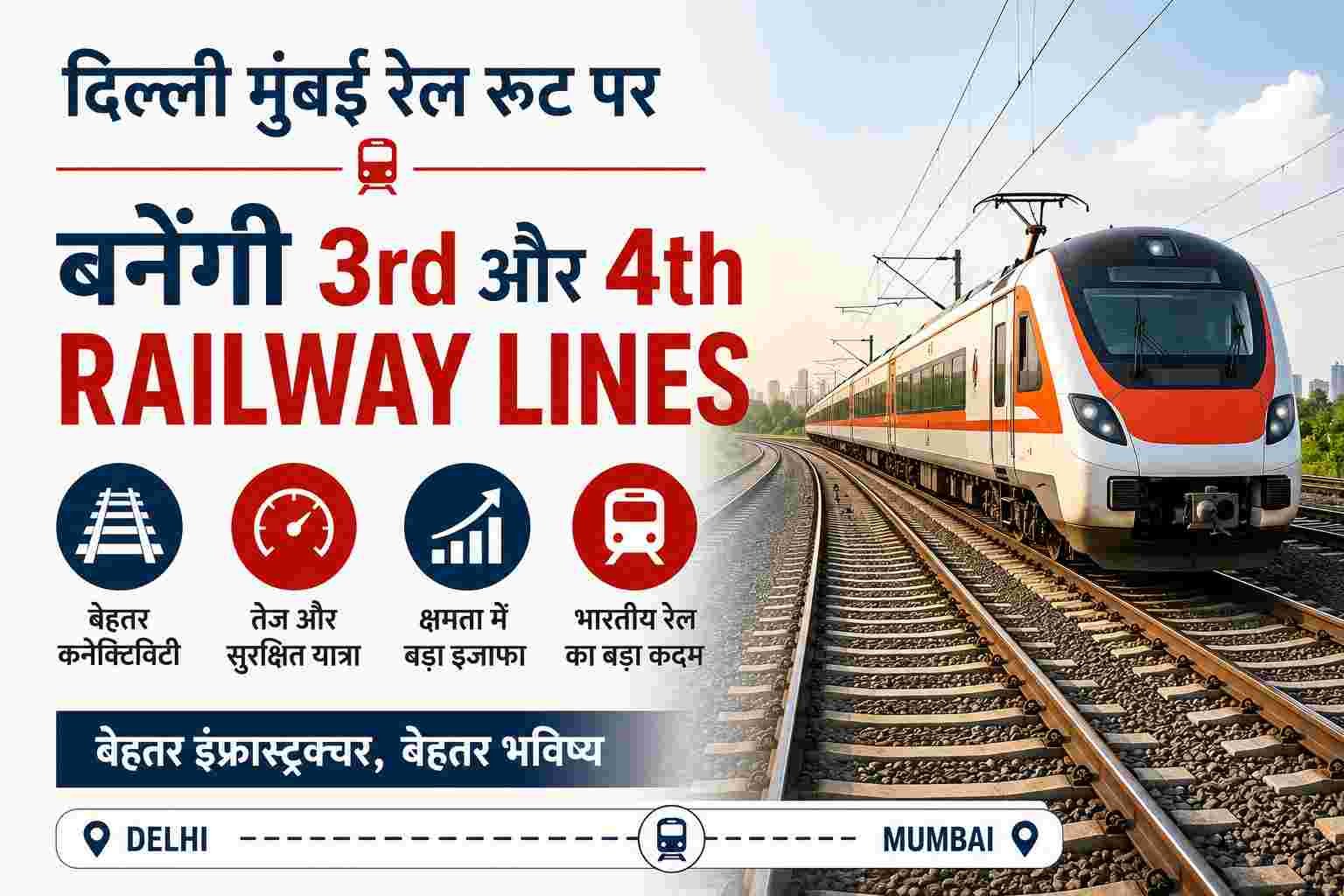 Delhi Mumbai Rail Route Par Banengi 3rd Aur 4th Railway Lines
