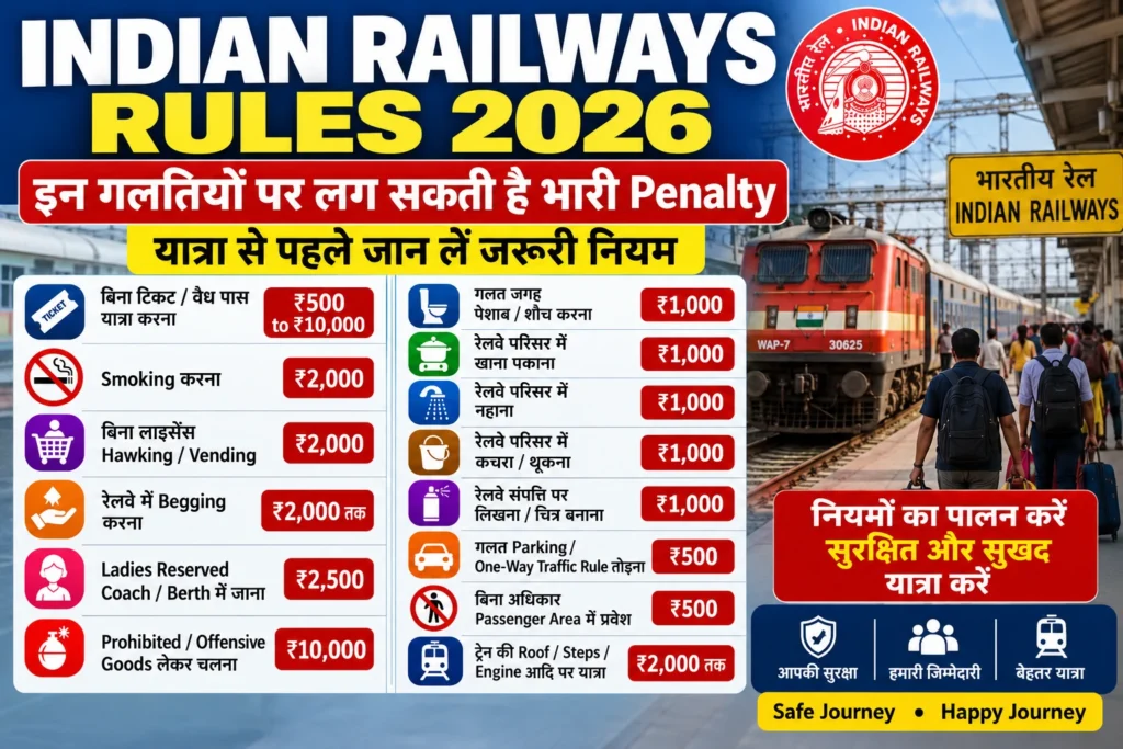 Indian Railways Rules 2026: New Fine & Penalty List